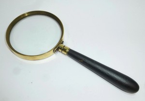 Loupe de poche de qualité supérieure avec cadre, loupe en aluminium avec poignée artisanale, accessoire de bureau, lentille de zoom décorative - Product Image 2