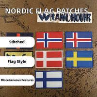 Patchs de drapeaux brodés en gros (Islande, Danemark, Finlande, Norvège, Suède) avec PVC pour vêtements et chapeaux