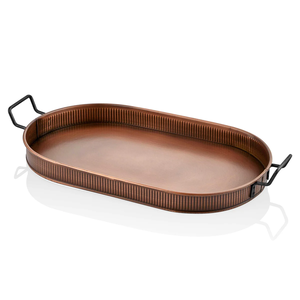 Elegante bandeja de servicio de cobre multiusos perfecta para aperitivos Nueva bandeja de cobre personalizada Venta más vendida - Product Image 1