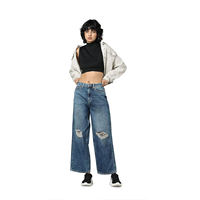 Nuevos Jeans de Mezclilla de Cintura Media y Pierna Ancha para Mujer, Casuales, Ecológicos, de Secado Rápido, con Botones, de Alta Calidad, en Oferta