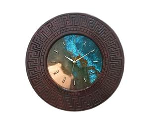 ขนาดใหญ่Patinaทองแดงนาฬิกาแขวนสีน้ําตาลOakโลหะแกะสลักกรอบห้องโลหะขนาดใหญ่ที่ไม่ซ้ํากันGold Artตกแต่งบ้านHouse Warming - Product Image 1