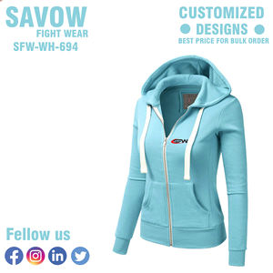 Sudaderas con capucha para mujer, personalizadas, extragrandes, de algodón 100%, lisas, estilo urbano, con cremallera, para gimnasio y moda. - Product Image 4