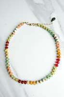 Collier léger en pierres naturelles colorées, 15 pièces, personnalisé, inspiré de l'automne, ajustable, bijoux fantaisie en pierres précieuses pour boutiques