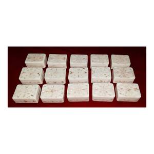 Cajas de Almacenamiento de Joyas con Incrustaciones de Mármol de Piedra Preciosa Blanca Pura de Alta Calidad para Decoración del Hogar y Festivales - Product Image 1