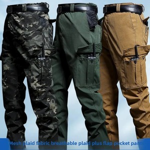 Pantalones de Camuflaje Tácticos para Exteriores, Impermeables, Transpirables, Ecológicos, Casuales, con Cintura Elástica, para Entrenamiento y Trabajo, Electric Thunder - Product Image 6
