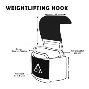 Correas de Gancho para Levantamiento de Pesas con Logotipo Personalizado OEM, Equipo de Entrenamiento con Muñequeras de Compresión, Accesorios de Gimnasio - Product Image 6