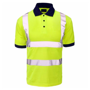 2025 Polo chemise de sécurité WorkPolo chemise de travail avec impression de Logo personnalisé réfléchissant haute visibilité à manches courtes Hi Viz - Product Image 1