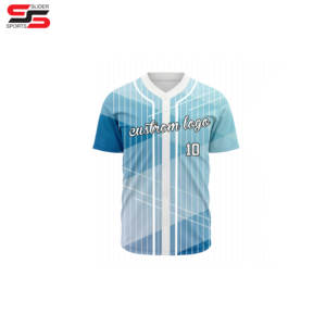 Haute qualité 100% Polyester unisexe respirant évacuation de l'humidité couleur bloc manches courtes Sublimation Sport chemise Baseball Jersey - Product Image 5