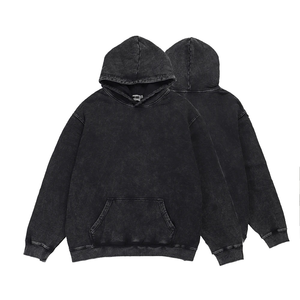 Men's Oversized <b>Washed</b> 100% Cotton Hoodie Solid Color Pocket Design Casual Hooded Sweatshirt Eco-Friendly Breathable Winter - Product Image 2