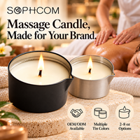 Meilleure nouvelle bougie de massage aromatique à l'huile de chanvre et à la lavande biologique mini bougies à la cire de soja pour massage corporel et bain