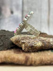 Nouveau Design 925 Sterling Silver Cotton Candy Turquoise Anneau Réglable Bold Handmade Boho Fine Jewelry - Product Image 6