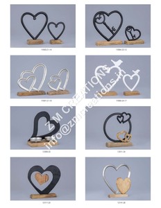 Sculpture de cœur en aluminium de dernière collection Base en bois Figurine coeur en métal personnalisable, légère et écologique, portable et décorative - Product Image 3