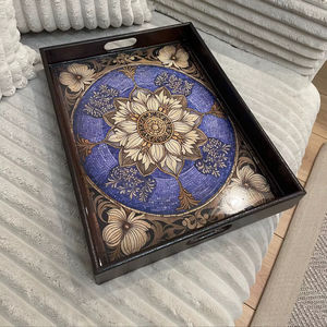 Bandeja de Servicio de Diseño con Recubrimiento de Esmalte de Madera MDF, Bandeja de Mesa de Alta Calidad para Hoteles y Restaurantes - Product Image 1