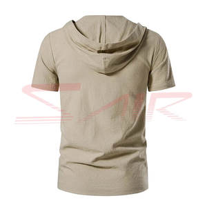 เสื้อยืดมีฮู้ดสำหรับผู้ชายผ้าฝ้าย100% ระบายอากาศได้ดีเสื้อแฟชั่นพลัสไซส์ออกแบบได้ตามต้องการ - Product Image 2