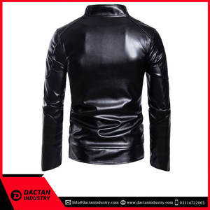 2023 dernière conception veste en cuir à manches longues pour hommes Logo personnalisé tenue décontractée avec tissu en toile bons prix - Product Image 3