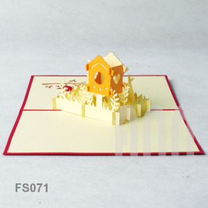 Carte-cadeau de nid d'oiseau 3D Pop personnalisée à la main de haute qualité Style de mariage fabriqué au Vietnam papier imprimé découpé à l'emporte-pièce - Product Image 2
