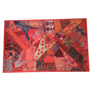 Patchwork indien fait de saris vintage pour décor mural hippie bohème, vente en gros - Product Image 6