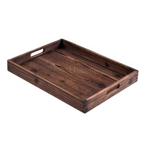Plateau en bois rectangulaire fait à la main de haute qualité pour la maison et la cuisine plateau de service de vente chaude pour plusieurs utilisations plateau personnalisé - Product Image 5