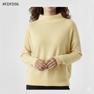 2025 Custom Women Oversized Mockneck Pullover Knitted Front Soft Warm Long Sleeve Casual Cozy <b>Top</b> Loose Fit Oem Design Winter - Product Image 2