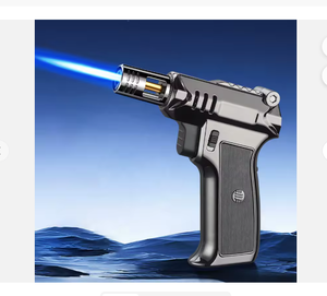 Briquet torche de camping coupe-vent personnalisé avec logo, grand format, rechargeable, à gaz butane, avec valve de remplissage, jet de flamme, durable, neuf - Product Image 1