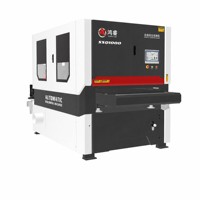Machine de ponçage et de polissage automatique HONGRUI SSQ1000 avec moteur 29 kW, convoyeur de 1000 mm, 2 courroies et 4 brosses à rouleaux pour tôles métalliques
