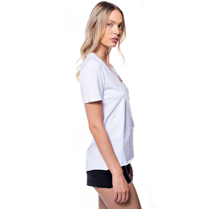 Eco Friendly Cotton <b>T</b> <b>Shirts</b> Factory Supply Custom Printed V Neck <b>T</b> <b>Shirts</b> for Women - Product Image 2