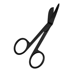 Tijera de vendaje de operación de Color negro, tijeras quirúrgicas de borde romo, tijera de corte de sutura de acero inoxidable alemán de 4,75" - Product Image 2