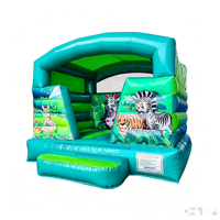 Tente de Noël gonflable combinée avec parcours de jeux, piste de course, château gonflable extérieur décoratif, petite machine distributrice de bonbons pour fête foraine