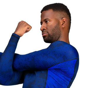 Personnalisez votre propre logo, Rash Guards MMA à manches longues imprimés par transfert thermique, Spandex/Polyester, Unisexe, Vente en gros - Product Image 5