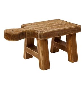 Pedestal Rectangular de Madera con Mango, Pequeño, Marrón, Cuadrado - Product Image 1