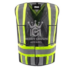 เสื้อกั๊กนิรภัยสะท้อนแสงสำหรับผู้ชายเสื้อผ้าสำหรับใส่ทำงานสะท้อนแสงบนท้องถนนพิมพ์ลายได้ตามต้องการ - Product Image 5