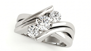 Anillo de compromiso de diamantes, corte brillante redondo, joyería clásica de compromiso, diamantes cultivados en laboratorio - Product Image 2