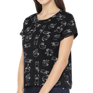 Nuevo diseño de mujer Camiseta de cuello redondo de manga corta chicas T camisa - Product Image 1