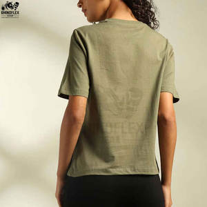 T-shirts décontractés pour femmes les plus vendus – Qualité supérieure, couleur unie, grandes tailles, ajustables, respirants, col rond, manches courtes, en toile - Product Image 3