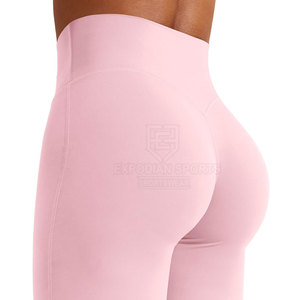 Pantalon évasé taille mi-haute élastique pour femme, motif uni, hiver, fitness, entraînement, écologique, respirant, Spandex/Nylon de haute qualité - Product Image 4