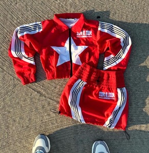 Vente en gros directement fabriqué en usine hommes et femmes personnaliser survêtement fermeture éclair détaché sweat à capuche imprimé pantalon vente - Product Image 3