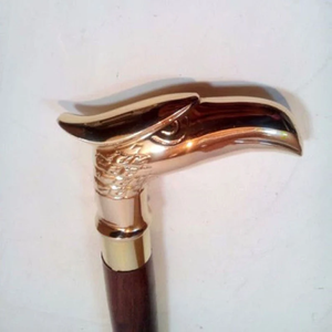 Cabeza de águila personalizada, bastón de madera con mango de latón, grabado personalizado, troquelado, Diseño Artesanal, cabeza de águila, caña de madera, mango de latón - Product Image 5