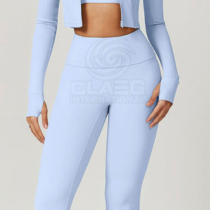 Pakistán hizo precio barato mujeres Yoga conjunto de 3 piezas cómodo mujeres Yoga conjunto en línea venta mujeres Yoga conjunto Legging y sujetador - Product Image 5