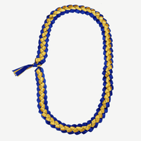 Collier de graduation en satin double tressé avec fleur |   Cadeau personnalisé recyclé de style hawaïen pour la remise des diplômes de la promotion 2024