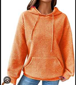 Femmes à la mode printemps surdimensionné sweat de haute qualité Logo personnalisé coton cou à capuche 100% coton hiver Long court en gros - Product Image 2
