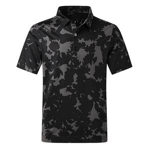 Polo de golf pour homme, imprimé uni, manches courtes, évacuation de l'humidité, anti-froissement, coupe classique, vêtements de sport tendance - Product Image 1
