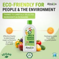 AlmaWin Export Groente- en Fruitreiniger 500ml Voor het reinigen van gladde vruchten Biologisch reinigingsmiddel Baby