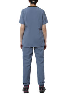 Ensembles d'uniformes de gommage à la figue d'infirmière à manches courtes Costume de gommage personnalisé Uniformes hospitaliers Scrubs d'infirmière médicale - Product Image 4