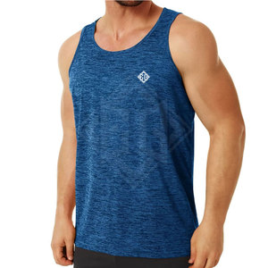 เสื้อกล้ามออกกำลังกายผ้าแห้งเร็วของผู้ชายผ้าฝ้ายโพลีเอสเตอร์ระบายอากาศได้ดีวัสดุถักทอที่ผลิตเพื่อความสบายและสไตล์ - Product Image 1