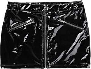 Falda de Cuero Genuino para Mujer, Diseño en Línea A, Mini, Elástica, Cómoda y Ecológica para Uso Casual - Product Image 3