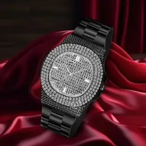 Reloj Deportivo de Lujo ETA con Diamantes, Esfera de Cristal, Correa de Acero Inoxidable, Ajuste Cómodo, Unisex, de Fabricante Indio - Product Image 4