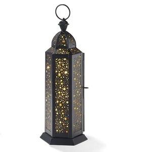 Producto más vendido, farol acabado con recubrimiento de polvo negro de Metal, iluminación decorativa para velas de boda para interiores y exteriores para jardín - Product Image 4