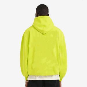 Sweat-shirts à capuche en polaire chaud de haute qualité 100% coton vert néon, vente en gros, strass personnalisés, streetwear, hip-hop, pour hommes, 100% - Product Image 4