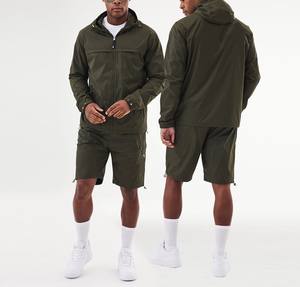 Ventes exceptionnelles de survêtements personnalisés en gros pour hommes, ensembles de vêtements imperméables en nylon à deux pièces avec fermeture éclair pour garçons - Product Image 5