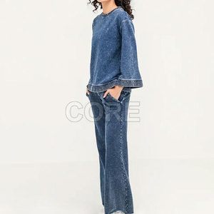 Pantalones vaqueros acampanados transpirables de secado rápido de último diseño, pantalones vaqueros Acampanados para mujer al por mayor - Product Image 4